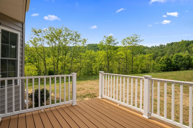 5595 New Pleasant Way, Salem, VA 24153 - wooden deck with a yard and a forest view