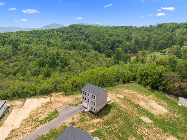 5595 New Pleasant Way, Salem, VA 24153 - birds eye view of property with a mountain view and a wooded view