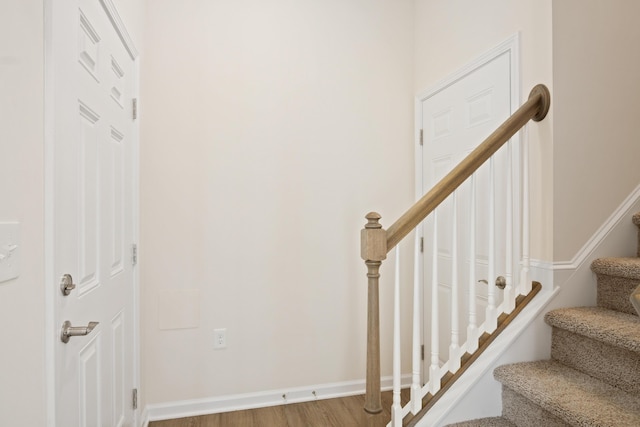 5595 New Pleasant Way, Salem, VA 24153 - stairs with baseboards and wood finished floors