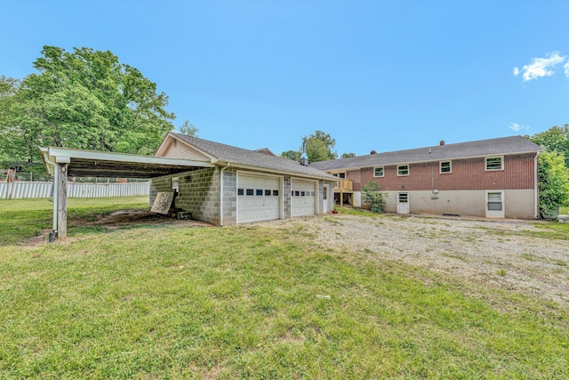 exterior space with a yard and fence