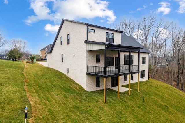 1065 Cedar Fox Ct, Forest, VA 24551 - rear view of property featuring brick siding and a lawn
