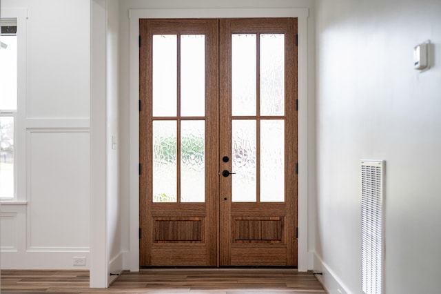 1065 Cedar Fox Ct, Forest, VA 24551 - entryway featuring french doors, visible vents, and wood finished floors