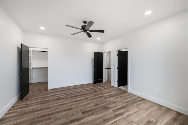 1065 Cedar Fox Ct, Forest, VA 24551 - unfurnished bedroom with baseboards, ceiling fan, recessed lighting, and wood finished floors