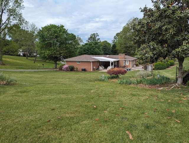 view of yard with a carport