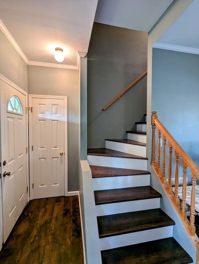 180 Daniels Run Rd NE, Copper Hill, VA 24079 - stairs with ornamental molding and wood finished floors