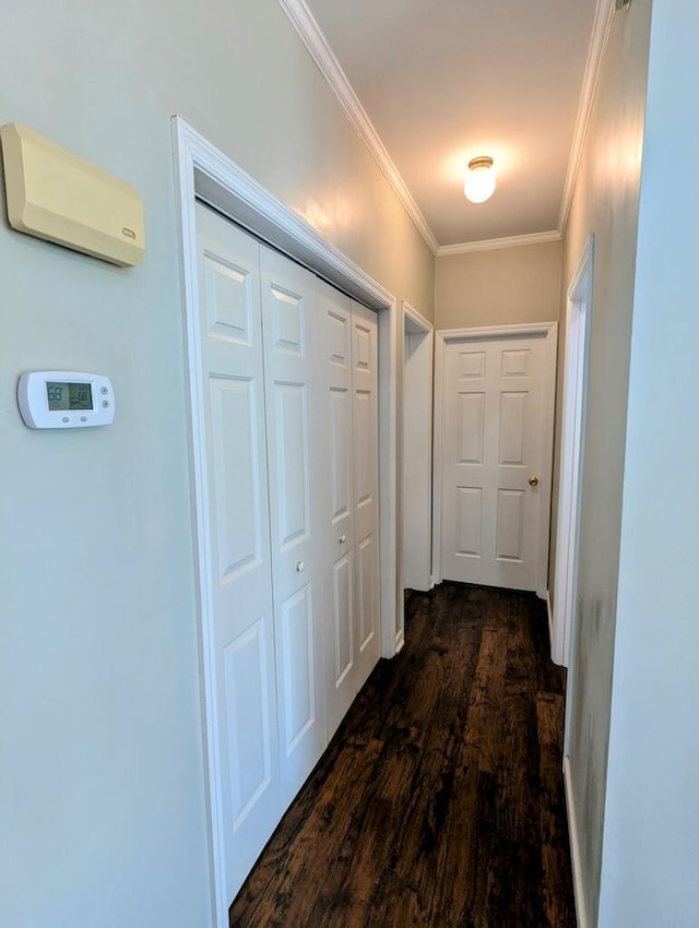 180 Daniels Run Rd NE, Copper Hill, VA 24079 - corridor with dark wood-style flooring and ornamental molding