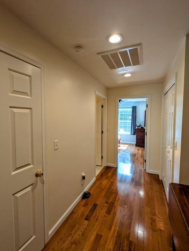 180 Daniels Run Rd NE, Copper Hill, VA 24079 - corridor featuring baseboards, recessed lighting, visible vents, and dark wood-style floors