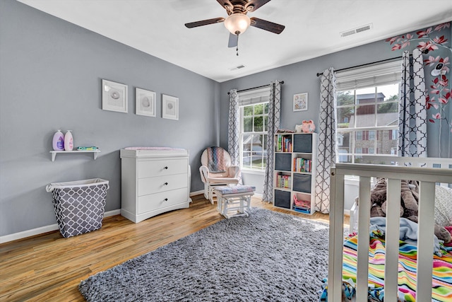4848 Hickory Ridge Ct, Roanoke, VA 24018 - bedroom featuring wood finished floors, baseboards, and ceiling fan