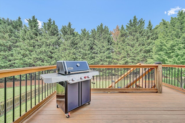 4848 Hickory Ridge Ct, Roanoke, VA 24018 - wooden terrace featuring a grill