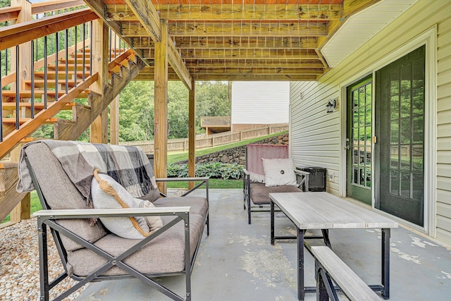 4848 Hickory Ridge Ct, Roanoke, VA 24018 - view of patio / terrace with an outdoor living space and stairway