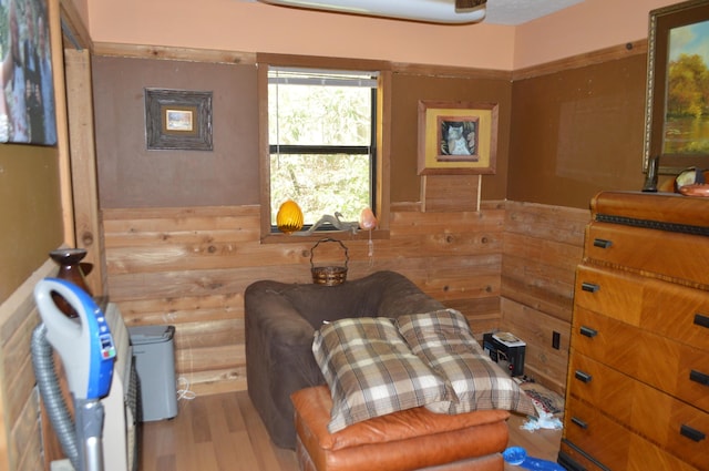 living area featuring wood finished floors