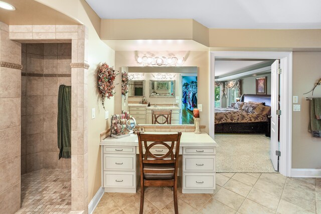 2580 Lakewood Forest Rd, Moneta, VA 24121 - full bath featuring ensuite bathroom, vanity, tile patterned flooring, baseboards, and a walk in shower