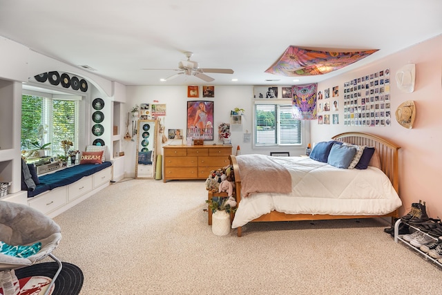 2580 Lakewood Forest Rd, Moneta, VA 24121 - bedroom with carpet floors, recessed lighting, and ceiling fan