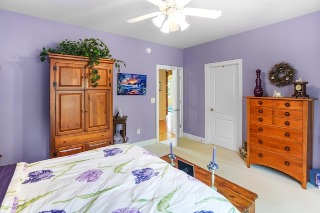 2580 Lakewood Forest Rd, Moneta, VA 24121 - bedroom with light carpet, a ceiling fan, and baseboards
