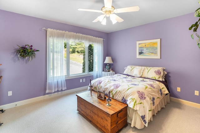 2580 Lakewood Forest Rd, Moneta, VA 24121 - bedroom featuring light carpet, baseboards, and a ceiling fan