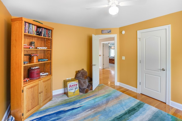 2580 Lakewood Forest Rd, Moneta, VA 24121 - bedroom with light wood-style floors, baseboards, and ceiling fan