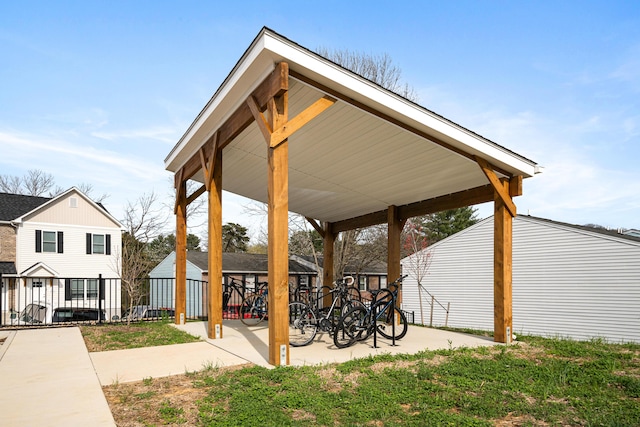 view of community with a patio