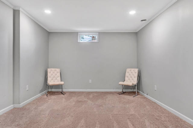 3443 Overhill Trl, Roanoke, VA 24018 - unfurnished room with ornamental molding, carpet, recessed lighting, and baseboards