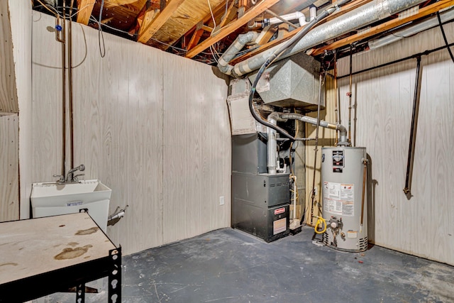 3443 Overhill Trl, Roanoke, VA 24018 - unfinished basement with gas water heater and heating unit
