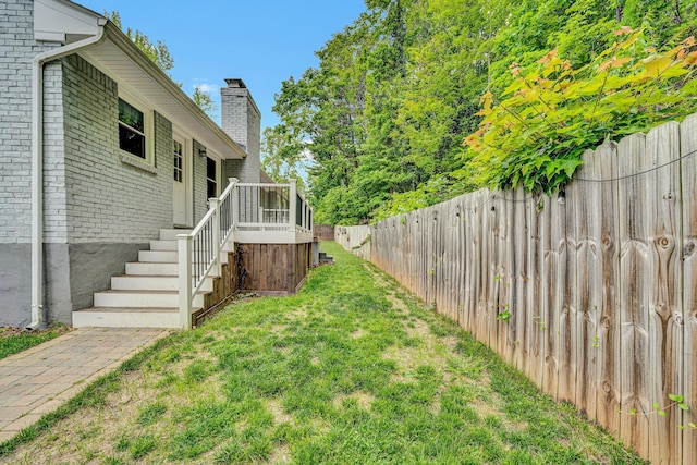 3443 Overhill Trl, Roanoke, VA 24018 - view of yard with stairs and a wooden deck