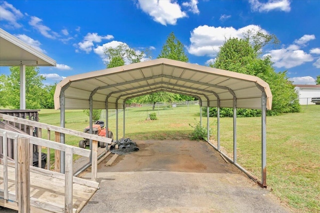 view of car parking with a carport