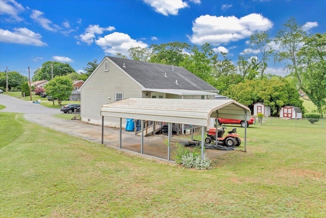 view of shed with a carport