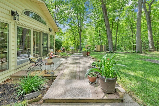 view of patio / terrace featuring a wooden deck