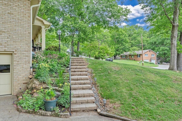 view of grassy yard