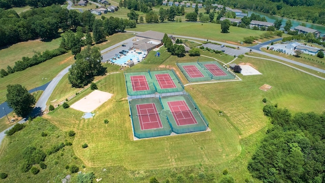 1119 Park Hall Rd, Huddleston, VA 24104 - aerial view of a pool