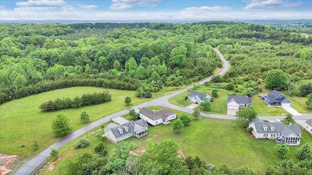 1119 Park Hall Rd, Huddleston, VA 24104 - aerial perspective of suburban area with a heavily wooded area