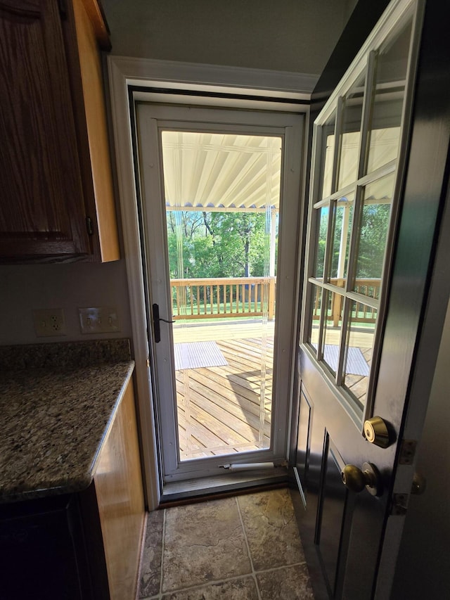 411 Raleigh Ave, Vinton, VA 24179 - doorway with dark stone finish floors