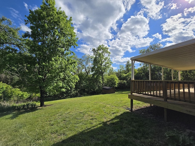 411 Raleigh Ave, Vinton, VA 24179 - view of green lawn with a wooden deck