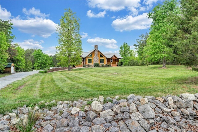 view of grassy yard