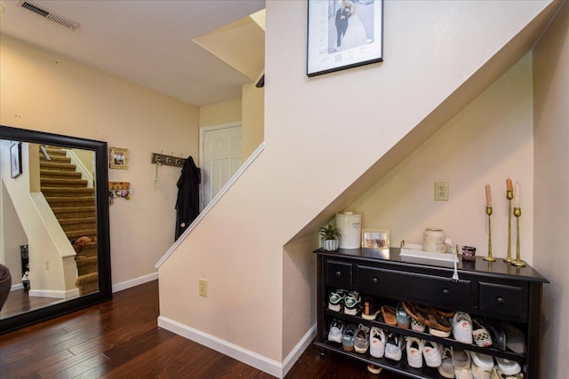 3279 Forest Ridge Rd, Roanoke, VA 24018 - stairway featuring hardwood / wood-style floors and baseboards