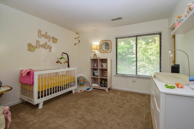 3279 Forest Ridge Rd, Roanoke, VA 24018 - carpeted bedroom featuring a nursery area and baseboards