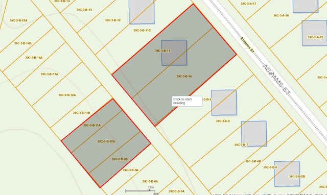map showing property parcels
