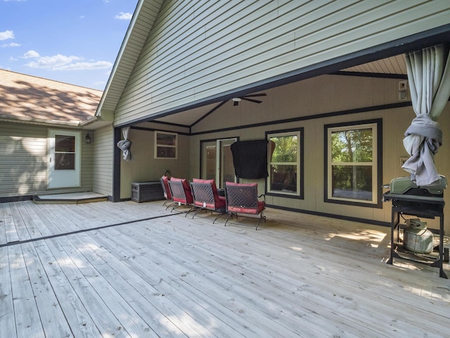 deck with area for grilling