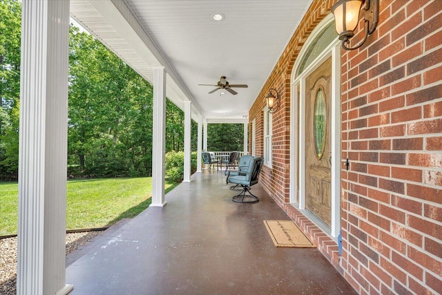 23 Alean Rd, Rocky Mount, VA 24151 - view of patio featuring ceiling fan and a porch