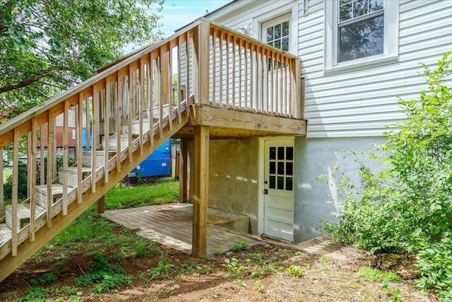wooden deck with stairway