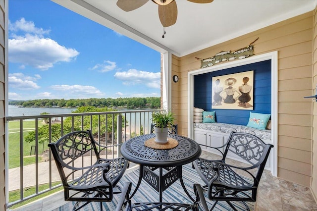 1217 Graves Harbor Trl Unit 119, Huddleston, VA 24104 - balcony featuring a water view and ceiling fan