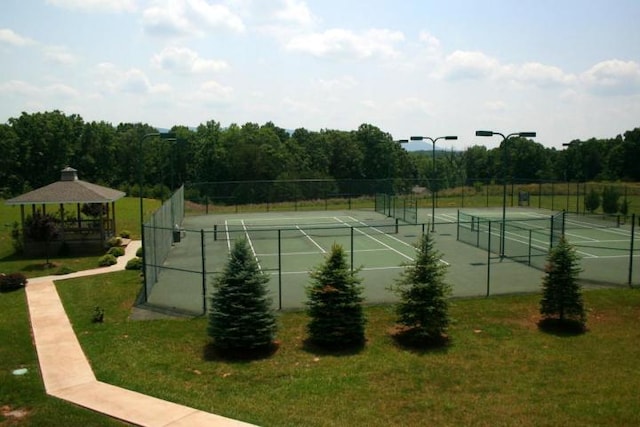 1217 Graves Harbor Trl Unit 119, Huddleston, VA 24104 - view of tennis court featuring a gazebo