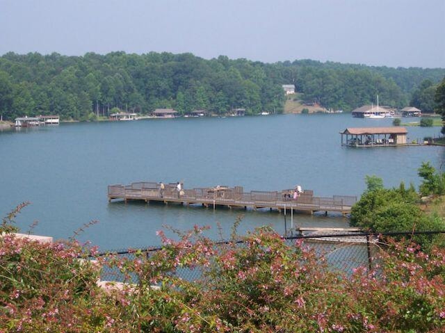 1217 Graves Harbor Trl Unit 119, Huddleston, VA 24104 - dock area featuring a water view and a wooded view