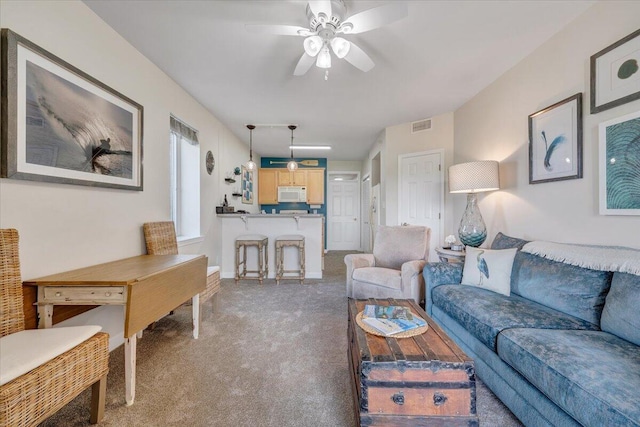 1217 Graves Harbor Trl Unit 119, Huddleston, VA 24104 - carpeted living room with ceiling fan