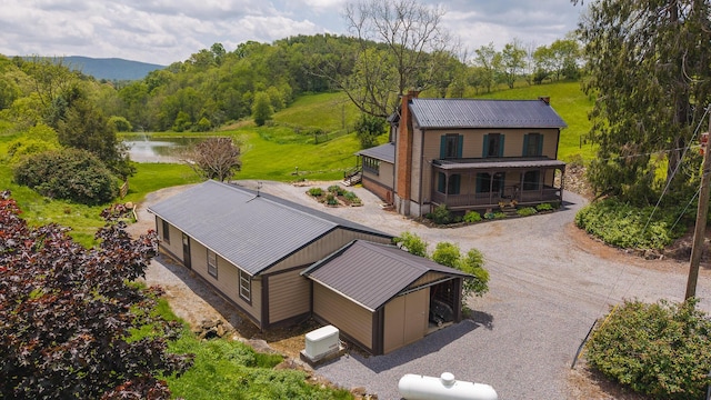 336 Turkey Run Ln, Rural Retreat, VA 24368 - aerial view of property and surrounding area with a nearby body of water and a heavily wooded area
