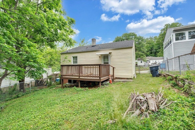 1919 Clinton Ave SE, Roanoke, VA 24013 - rear view of property featuring a deck and a chimney
