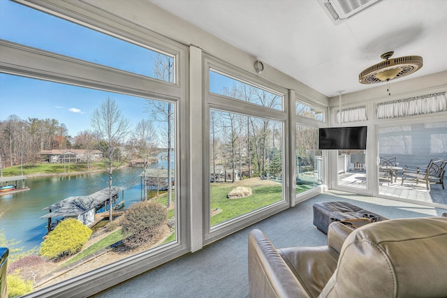 73 Windmere Trl, Moneta, VA 24121 - sunroom featuring a ceiling fan