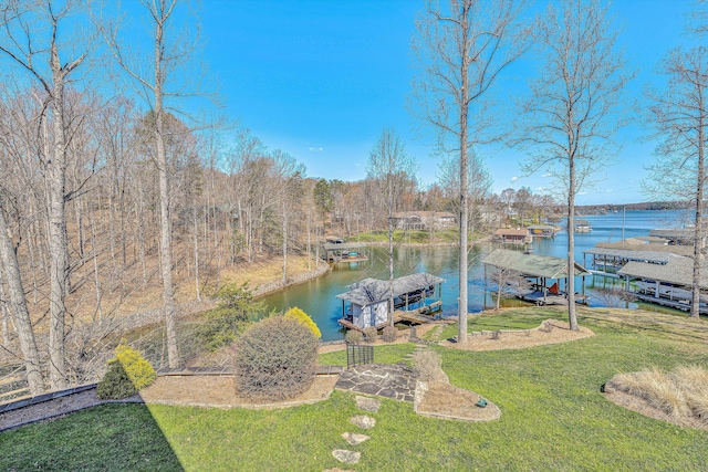 73 Windmere Trl, Moneta, VA 24121 - dock featuring a water view and a yard