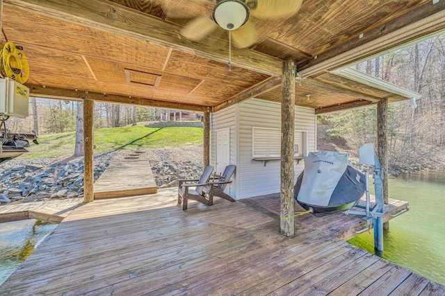 73 Windmere Trl, Moneta, VA 24121 - dock area with boat lift and a yard