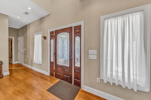 73 Windmere Trl, Moneta, VA 24121 - entryway featuring baseboards, light wood-style floors, and recessed lighting