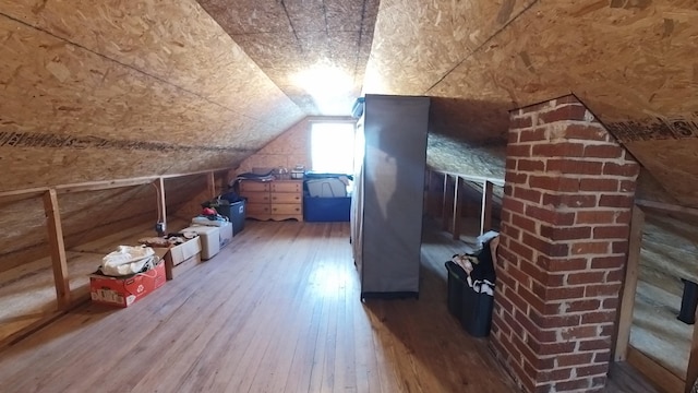 view of unfinished attic